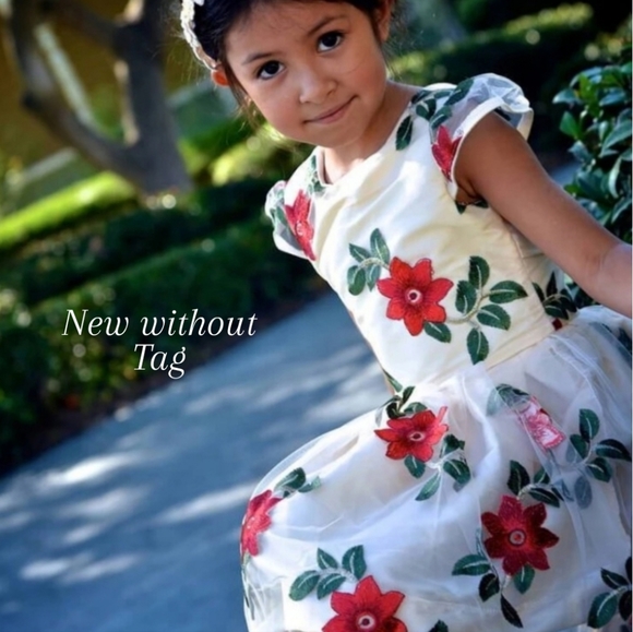 FIVE LOAVES TWO FISH POINSETTIA DRESS - Picture 1 of 8